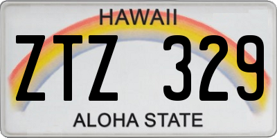 HI license plate ZTZ329