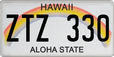HI license plate ZTZ330