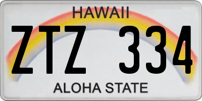 HI license plate ZTZ334