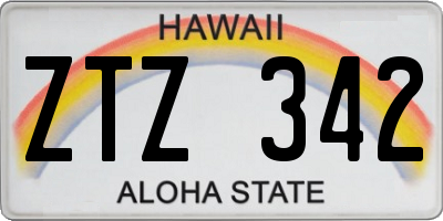 HI license plate ZTZ342