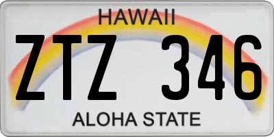 HI license plate ZTZ346