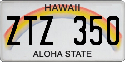 HI license plate ZTZ350