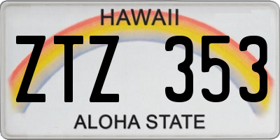 HI license plate ZTZ353