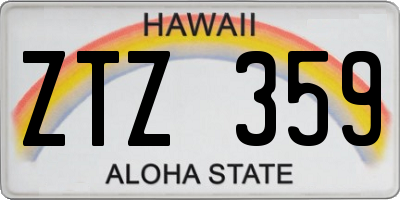 HI license plate ZTZ359