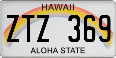 HI license plate ZTZ369