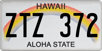 HI license plate ZTZ372