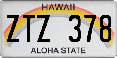 HI license plate ZTZ378