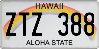 HI license plate ZTZ388