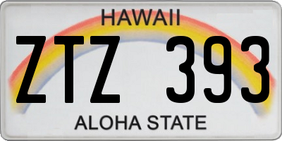 HI license plate ZTZ393