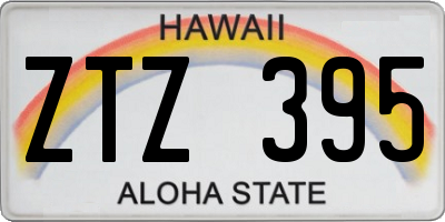 HI license plate ZTZ395