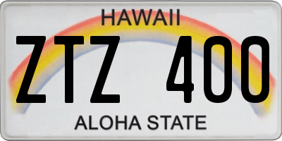 HI license plate ZTZ400
