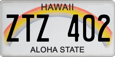 HI license plate ZTZ402