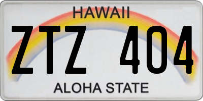 HI license plate ZTZ404