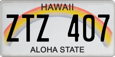 HI license plate ZTZ407