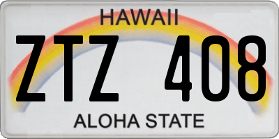 HI license plate ZTZ408