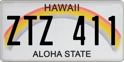 HI license plate ZTZ411