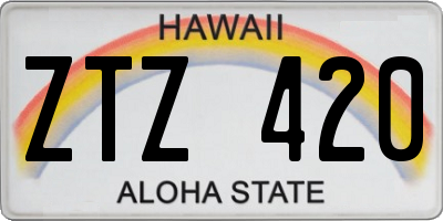 HI license plate ZTZ420