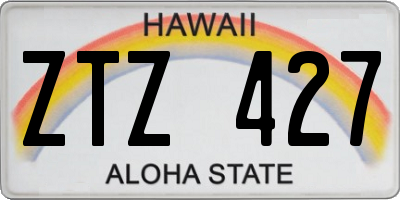 HI license plate ZTZ427