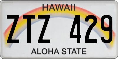 HI license plate ZTZ429