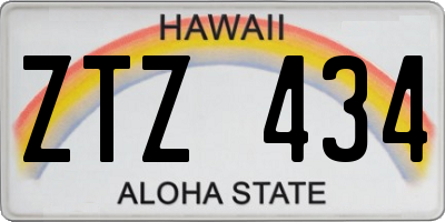 HI license plate ZTZ434