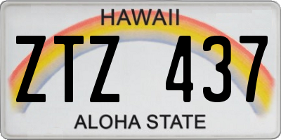 HI license plate ZTZ437