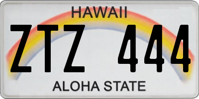 HI license plate ZTZ444