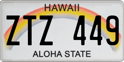HI license plate ZTZ449