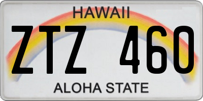 HI license plate ZTZ460