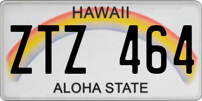 HI license plate ZTZ464