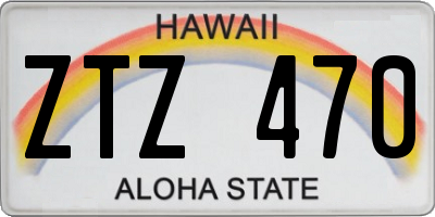 HI license plate ZTZ470