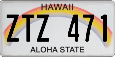 HI license plate ZTZ471