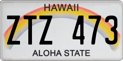 HI license plate ZTZ473