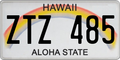 HI license plate ZTZ485