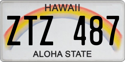 HI license plate ZTZ487