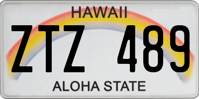 HI license plate ZTZ489