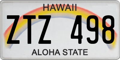 HI license plate ZTZ498