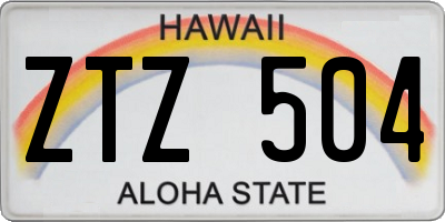 HI license plate ZTZ504