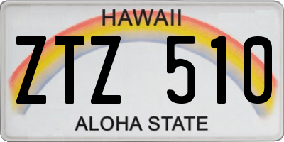 HI license plate ZTZ510