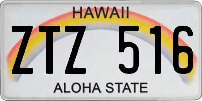 HI license plate ZTZ516