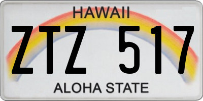 HI license plate ZTZ517