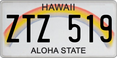 HI license plate ZTZ519
