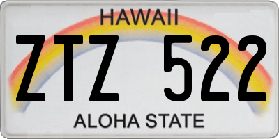HI license plate ZTZ522