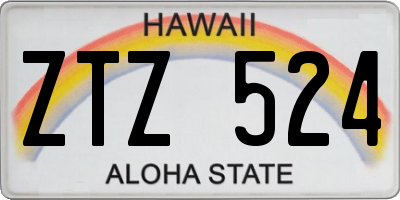 HI license plate ZTZ524