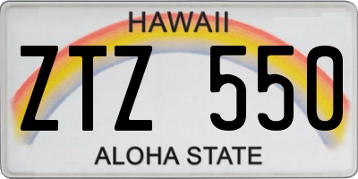 HI license plate ZTZ550