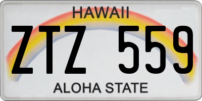 HI license plate ZTZ559