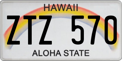 HI license plate ZTZ570