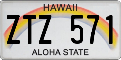 HI license plate ZTZ571