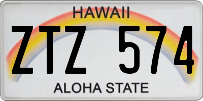 HI license plate ZTZ574