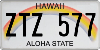 HI license plate ZTZ577