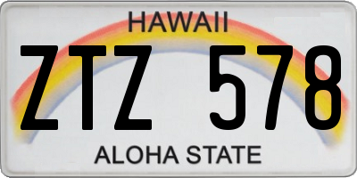 HI license plate ZTZ578
